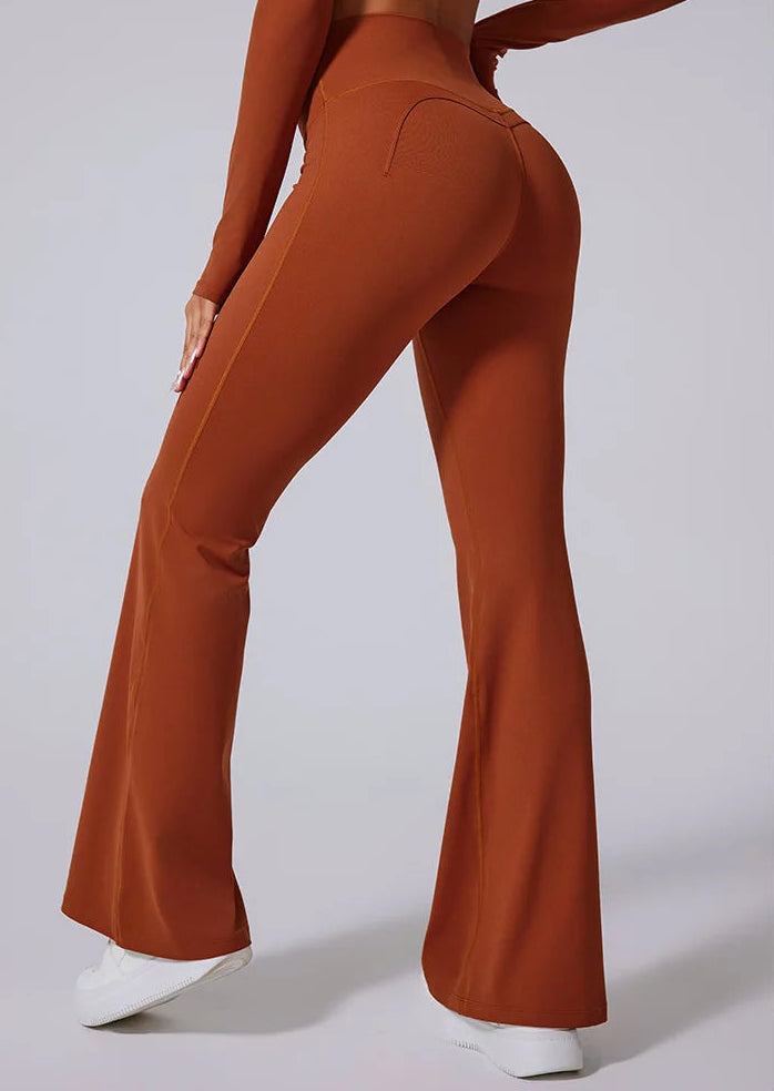 Women High Waist Flared Leggings Gym Fitness Yoga Pants Workout Runing Sport Leggings Women's Control Tummy Yoga Wide Leg Pants
