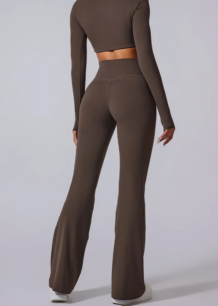 Women High Waist Flared Leggings Gym Fitness Yoga Pants Workout Runing Sport Leggings Women's Control Tummy Yoga Wide Leg Pants