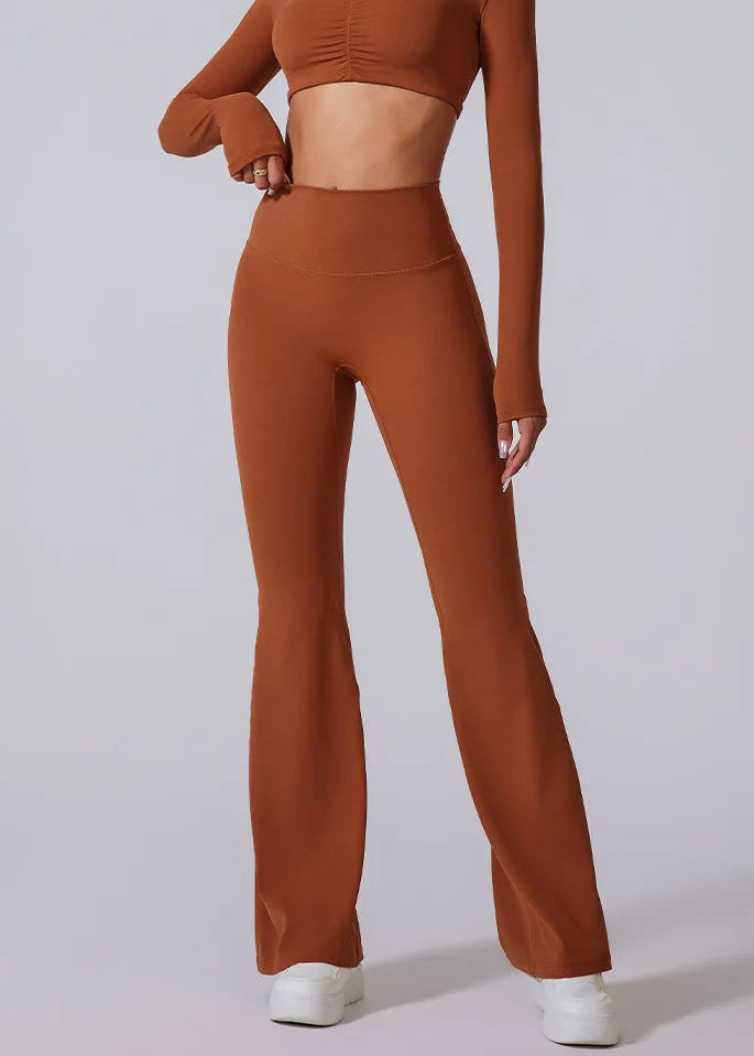 Women High Waist Flared Leggings Gym Fitness Yoga Pants Workout Runing Sport Leggings Women's Control Tummy Yoga Wide Leg Pants