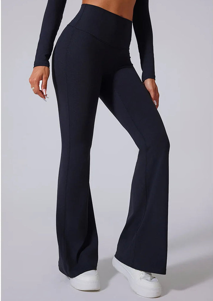 Women High Waist Flared Leggings Gym Fitness Yoga Pants Workout Runing Sport Leggings Women's Control Tummy Yoga Wide Leg Pants