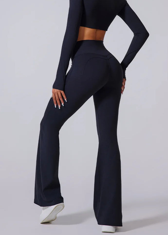 Women High Waist Flared Leggings Gym Fitness Yoga Pants Workout Runing Sport Leggings Women's Control Tummy Yoga Wide Leg Pants