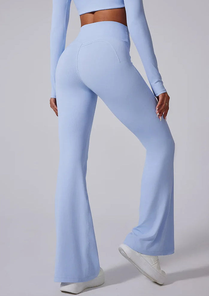 Women High Waist Flared Leggings Gym Fitness Yoga Pants Workout Runing Sport Leggings Women's Control Tummy Yoga Wide Leg Pants
