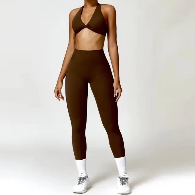 Sport Bra Leggings Suit 2PCS Yoga Set Nude Feeling Workout Sets Women Tracksuit Gym Push Up Fitness Running Workout Sportwear