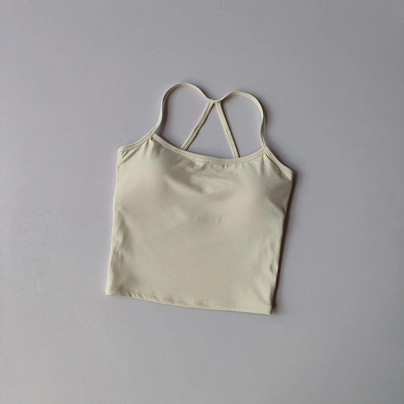 Yoga Gym Set Halter Top Set Yoga High Waist Shorts Set Backless Tights Bra Vest Seamless Stretch Ribbed Buttocks Lift Shorts Set