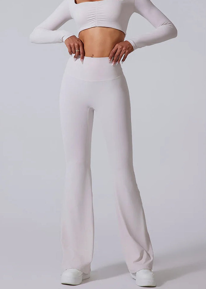Women High Waist Flared Leggings Gym Fitness Yoga Pants Workout Runing Sport Leggings Women's Control Tummy Yoga Wide Leg Pants
