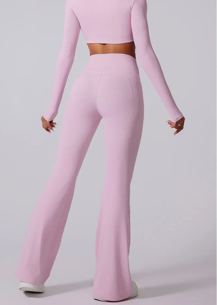 Women High Waist Flared Leggings Gym Fitness Yoga Pants Workout Runing Sport Leggings Women's Control Tummy Yoga Wide Leg Pants