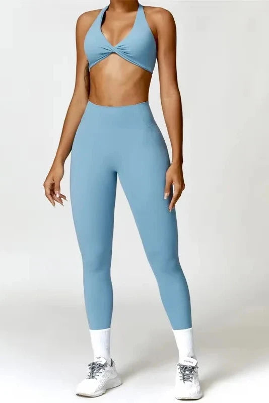 Sport Bra Leggings Suit 2PCS Yoga Set Nude Feeling Workout Sets Women Tracksuit Gym Push Up Fitness Running Workout Sportwear