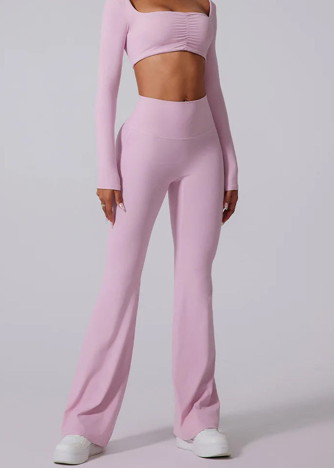 Women High Waist Flared Leggings Gym Fitness Yoga Pants Workout Runing Sport Leggings Women's Control Tummy Yoga Wide Leg Pants