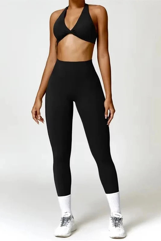 Sport Bra Leggings Suit 2PCS Yoga Set Nude Feeling Workout Sets Women Tracksuit Gym Push Up Fitness Running Workout Sportwear